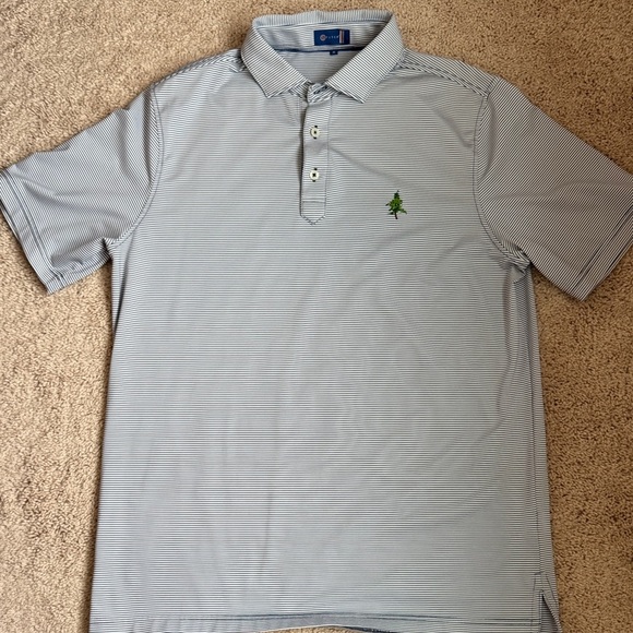 Stitch Other - Pine-Embroidered Light Gray Polo Shirt